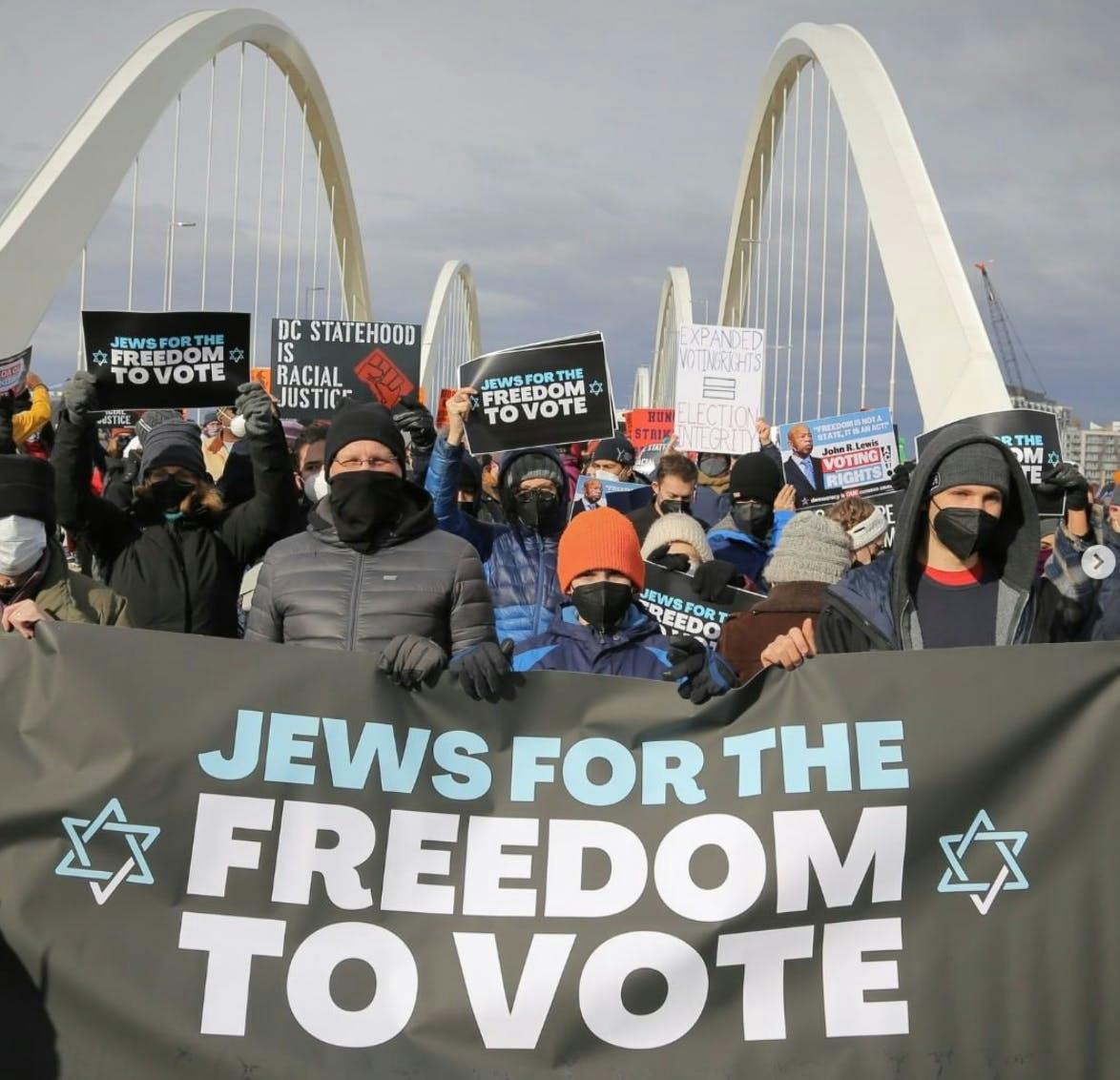 Members of the Bend the Arc: A Jewish Partnership for Justice at a rally